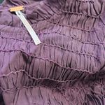Free People NEW  Smocked In Time Long Sleeve Top Plum Dark Academia Size Medium Photo 4