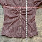 Van Heusen Stretch Berry and White Pin Check Pattern Long Sleeve Button Down S Photo 5
