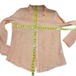 CP Shades  Romy Shirt Linen Blouse Button Up In Orange Gauze Long Sleeve Size XS Photo 13