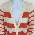 it's our time It’s Our Time striped‎ cardigan light weight peach and cream size Large Photo 1