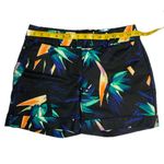 Apt. 9  Tropical Leaf Print Bermuda Shorts – Vibrant Black Orange Green Pattern Photo 4