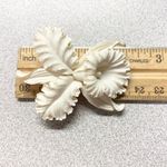 Vintage Style White Floral Hand Carved Resin Orchid Brooch Statement Jewelry Pin Photo 7