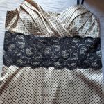 Trixxi dress size 13 junior champagne color black polka dot lace satin dress Photo 4