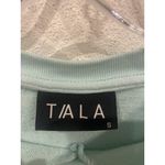 TALA Sweatshirt Womens Small Green Cropped Fleece Long Sleeve Logo Pullover Photo 1