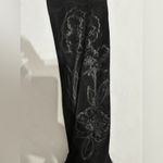 EXPRESS  Black Floral Embroidered Over-the-Knee Boots Size 7 Photo 3