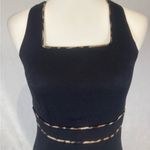 CDC Wear Vintage CDC black criss cross back sheath dress with animal print piping size 8P Photo 2