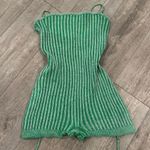 Amazon Summer Green Striped Halter Romper Photo 4