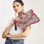 Multicolor Embellished Women's Bag Red Photo 0