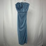 Torn By Ronny Kobo NWT Renee Strapless Denim Midi Dress in Medium Blue Small Photo 2