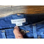 Good American  High Rise Flare Jeans Size 00-4 Dark Wash Denim Stretch High Rise Photo 2