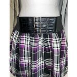 Vintage Goth Emo y2k Purple & Black Multi Buckled Mini Skirt Photo 1