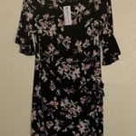 Pink and White Fit and Flare Midi Dress with Flutter Sleeves Size L Photo 0