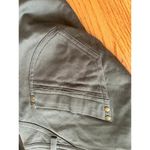 Cache olive green stretch capri jeans pants size 10 gold tone trim Perfect Photo 1