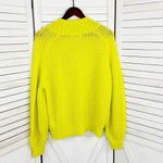 Anthropologie  Honore Open Weave Wool Blend Sweater Yellow Small Slouchy V Neck Photo 9