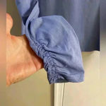 Rebecca Taylor ‎ blouse top blue puff sleeve crewneck lightweight casual Medium Photo 2