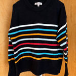 Philosophy  Striped Crew Neck Sweater Black White Blue Red Orange XL Photo 0