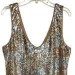 As You Wish As U Wish Party Dress with Sequins Size Large Gold & Silver Stretch Lining Photo 5