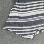 Artisan NY 100% Linen Striped Short Cap Sleeve Top Women's Medium Gray/Blue Photo 1