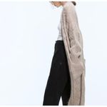 ZARA Beige Pointelle Knit Long Midi Wool Blend Cardigan Sweater Size Small Photo 1