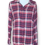 Splendid  Top Hunter Plaid Button Up Fiesta Shade Long Sleeve Gingham Cuffs Photo 11