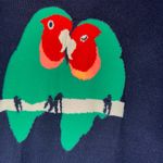 J Crew‎ Factory Small Navy Lovebirds Cotton Crew Neck Sweater Blue Photo 2