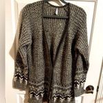 Vanity Essentials one hook clasp crochet cardigan stretchy sweater Gray size XL Photo 0