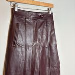 Suncoo Paris burgundy faux leather wide leg cropped pants Red Size 0 Photo 1
