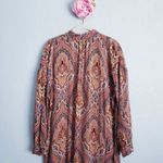 ZARA  Bohemian Paisley Side Slit V-Neck Long Sleeve Maxi Dress Photo 9