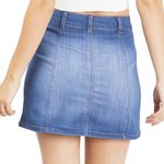 Celebrity Pink A-Line Button Front Mini Jean Skirt Photo 1