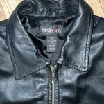 Style & co. S leather jacket repaired pls read. Black Photo 1
