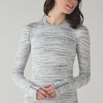 Lululemon  Runderful Long Sleeve Space Dye Camo White Silver Spoon 10 Athletic‎ Photo 0