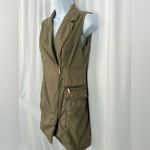 Michael Kors  Olive Green Utility Vest Dress with Zip Front (1070) Photo 4