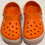 Crocs Classic Clog Bright Orange White Stripe Size 6 M 8 W Photo 0