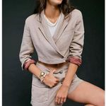 Free People NEW $298 Sz 2 Womens Slice Of Action Linen Beige 2 Piece Skort Suit Photo 1