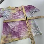 ZARA  Trafaluc Shirt Womens Medium Tie Dye Pastel Puff‎ Sleeve Top Photo 6