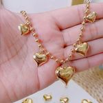 Hearts Charm Necklace For Women Gold Plated Photo 2