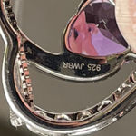 Kay Jewelers Heart-Shaped Amethyst & Diamond Heart Necklace 1/20 ct tw Sterling Silver 18" Photo 5