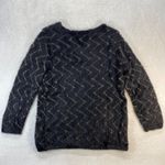 Chico's  Fuzzy Metallic‎ Sweater Sparkle Party Top Black Gold Size S Photo 6