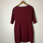 Vince Camuto Red Burgundy Shift Round Neck 3/4 Sleeve Dress Photo 5