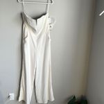 NEW Dessy Collection STRAPLESS NOTCH CREPE JUMPSUIT WITH POCKETS IN IVORY White Size 14 Photo 2