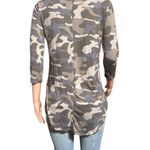 Zenana 3/4 sleeve dusty blue camouflage print v-neck tee with round hem size S Photo 4