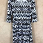 Ny Collection Geo-Patterned 3/4-Sleeve Jersey Dress NWT Medium Petite Photo 2