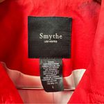 Smythe Belted Long Sleeve Collared Trenchcoat Trench Jacket Red White Button 6 Photo 4