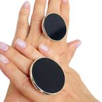 Unique Vintage 7 7.5 8 Handmade Ring Black Onyx Gem Solid 925 Sterling Silver Gemstone Fine Art UNISEX Original Natural Statement Photo 6