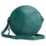 Portland Leather Large Circle Crossbody Bag Retired Peacock Pebble Leather Strap Green Photo 0