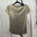 White House | Black Market  Women’s XXS Gold Metallic Short Sleeve Top Photo 4