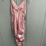 Princess Polly Iyana Pink Satin Dress Size 0 Ruching Mini Slip Photo 2