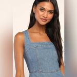 Lulus So Delighted Medium Wash Denim Corset Seam Mini Dress Size L Photo 3