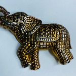 Elephant Jewelry Pin Brooch Textured Multiple Pattern Gold Silver Color Metal Photo 6