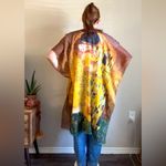 The Kiss by Gustav Klimt Printed Printed Shawl Kimono Art to Wear Orange Size undefined Photo 3